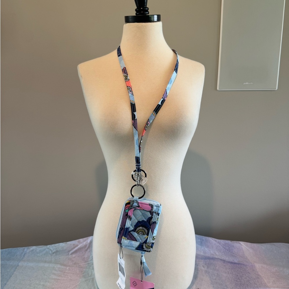 Vera Bradley Blue and Pink Quilted ID Holder